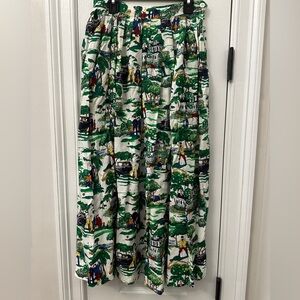 Vintage Rebecca Thomas Golf Theme Midi Skirt 6